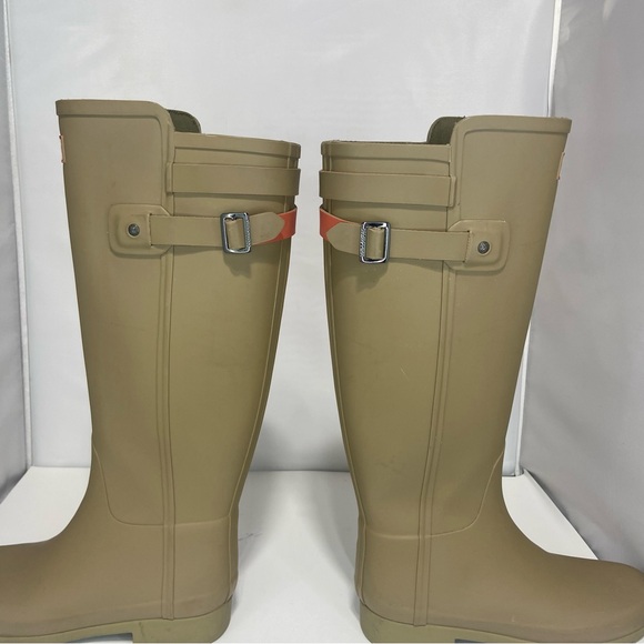 Hunter Tall Rain Boots with Knit Cuffs - Olive Green - Picture 5 of 13
